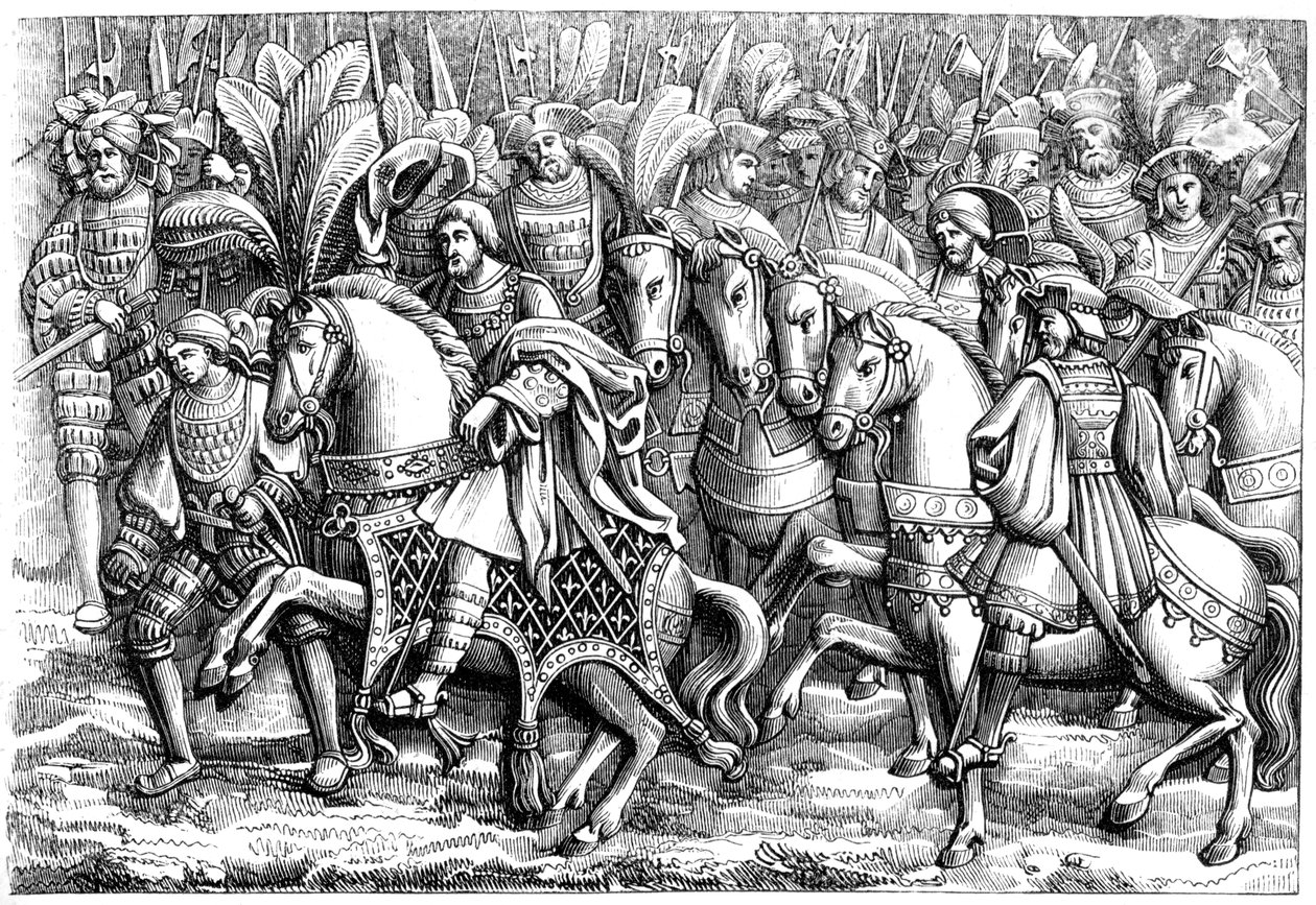 Möte på gulddukens fält, c1500-talet 1849 av Unbekannt