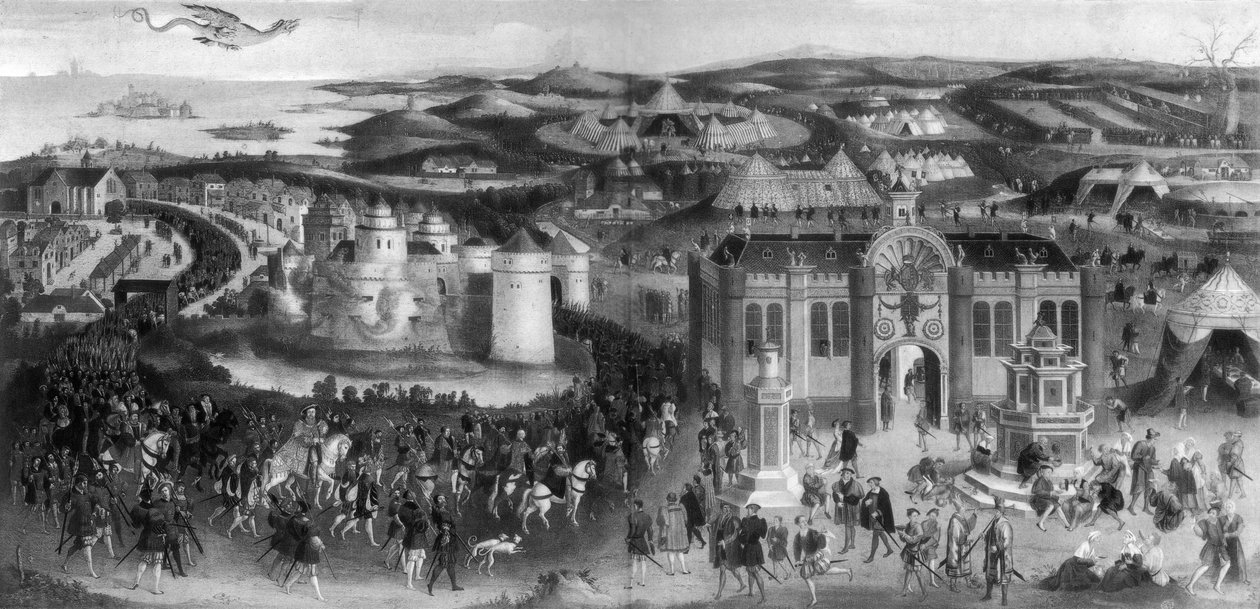 Möte av Henry VIII och Francis I, på The Field of Cloth of Gold, 1520, 1902 av Unbekannt