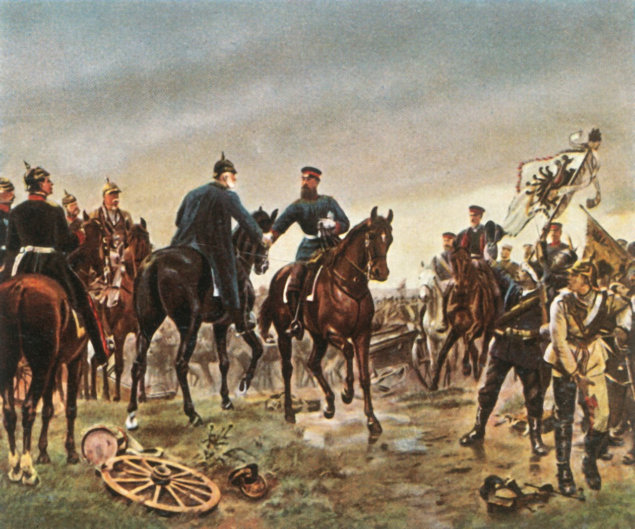 Möte mellan kung Wilhelm I och kronprins Friedrich Wilhelm i...Königgrätz, 3 juli 1866, 1936. av Unbekannt