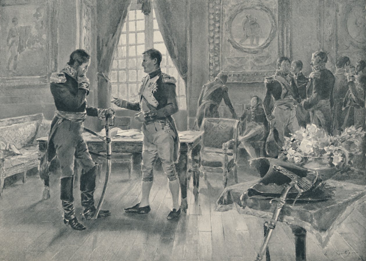 Möte mellan Napoleon och Tolstoj i Paris, 1807, 1896 av Unbekannt