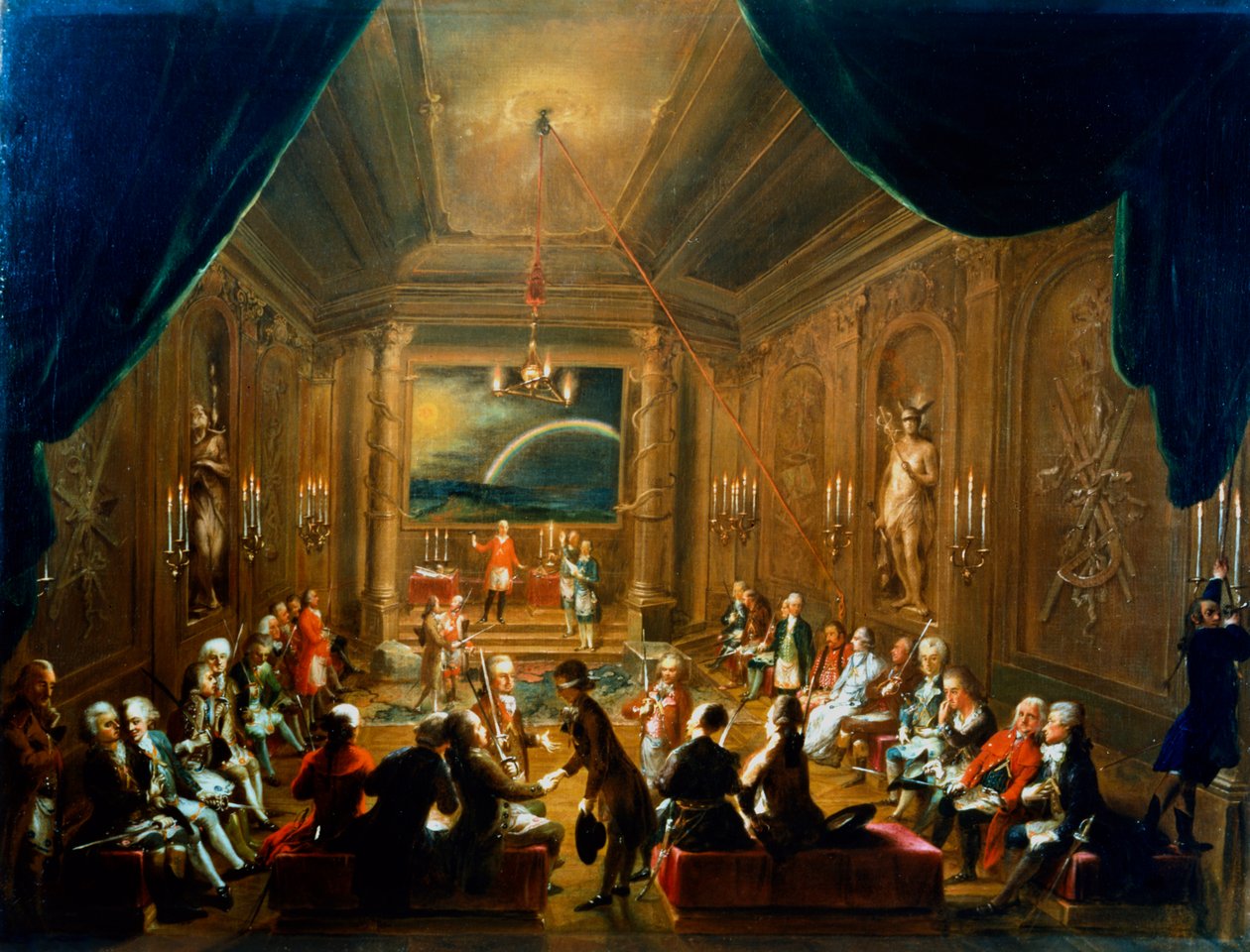 Frimurarlogens möte, Wien, 1700-talet av Unbekannt