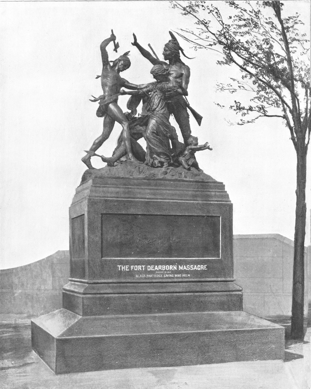 Minnesmärke av Fort Dearborn-massakern, Chicago, Illinois, USA, c1900. av Unbekannt