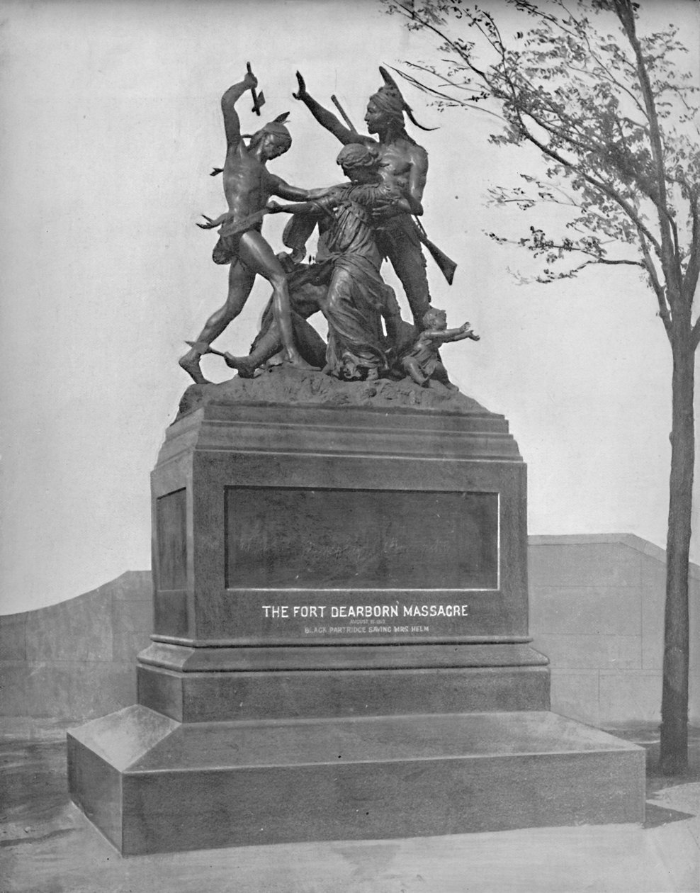 Minnesmärke av Fort Dearborn-massakern, c1897. av Unbekannt