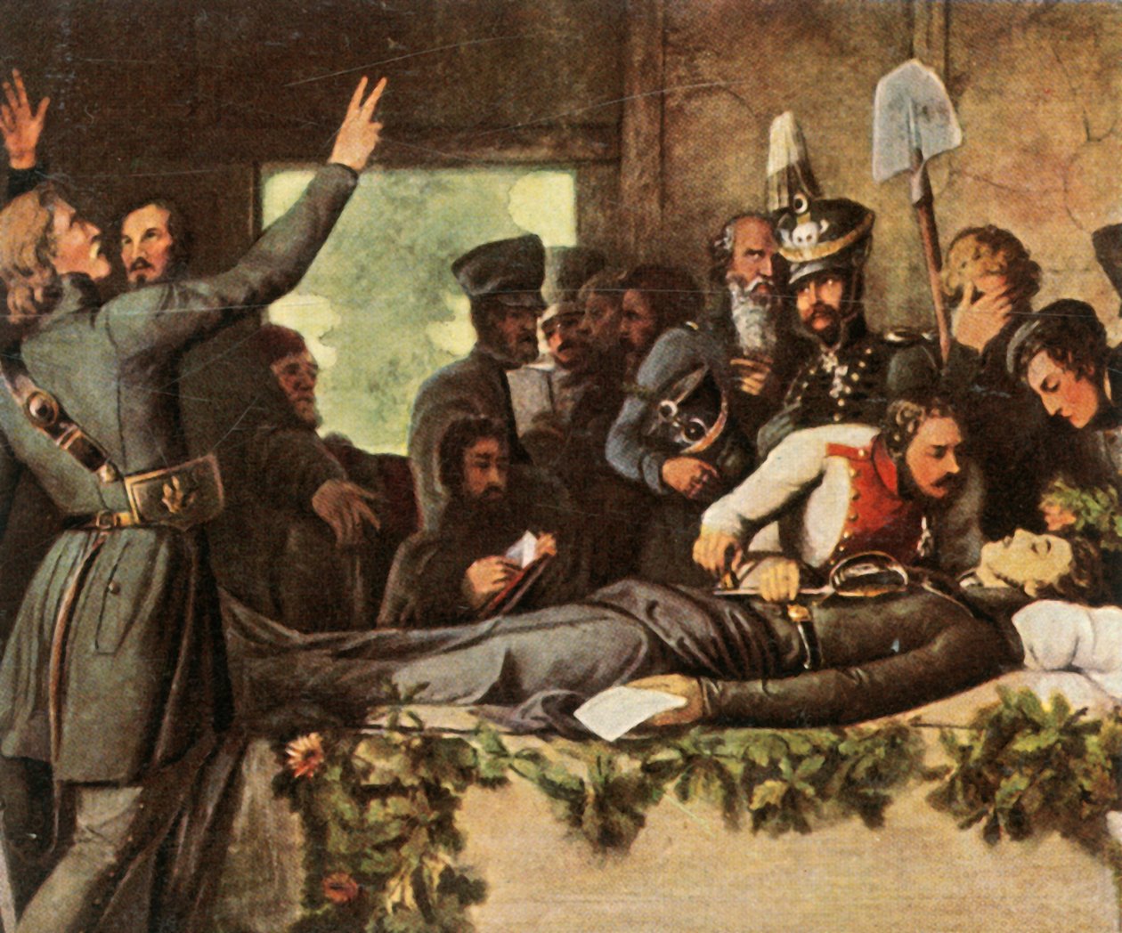 Män från Lützows frikår med Körners kropp, 26 augusti 1813, 1936. av Unbekannt