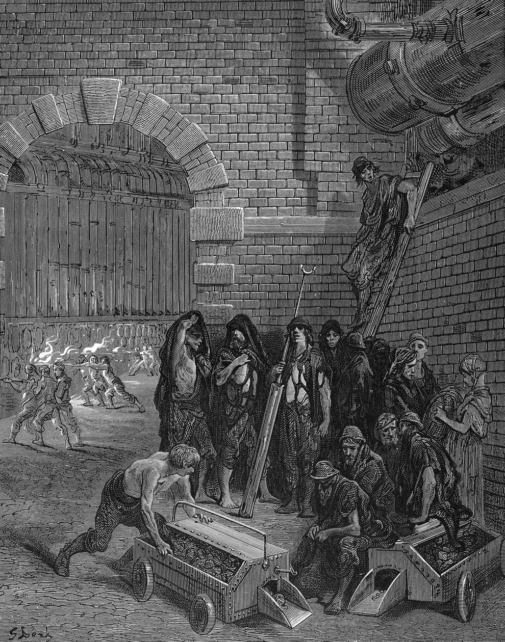 Män som tar en paus från att ladda replikerna, Lambeth Gasworks, 1872 av Unbekannt