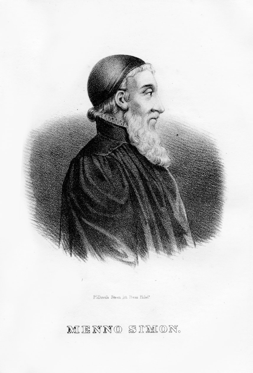 Menno Simons, nederländsk anabaptistisk religiös ledare, 1854 av Unbekannt