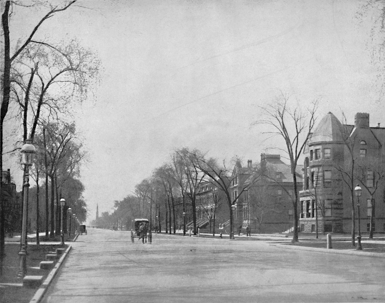 Michigan Avenue, Chicago, blickar söderut, c1897. av Unbekannt