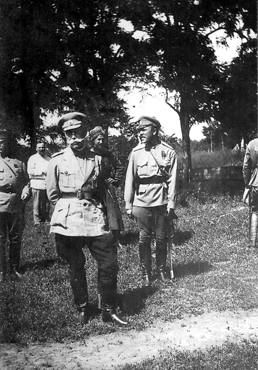 Mikhail Alekseyev, överbefälhavare för frivilligarmén, nära Ekaterinodar, Ryssland, 1918 av Unbekannt