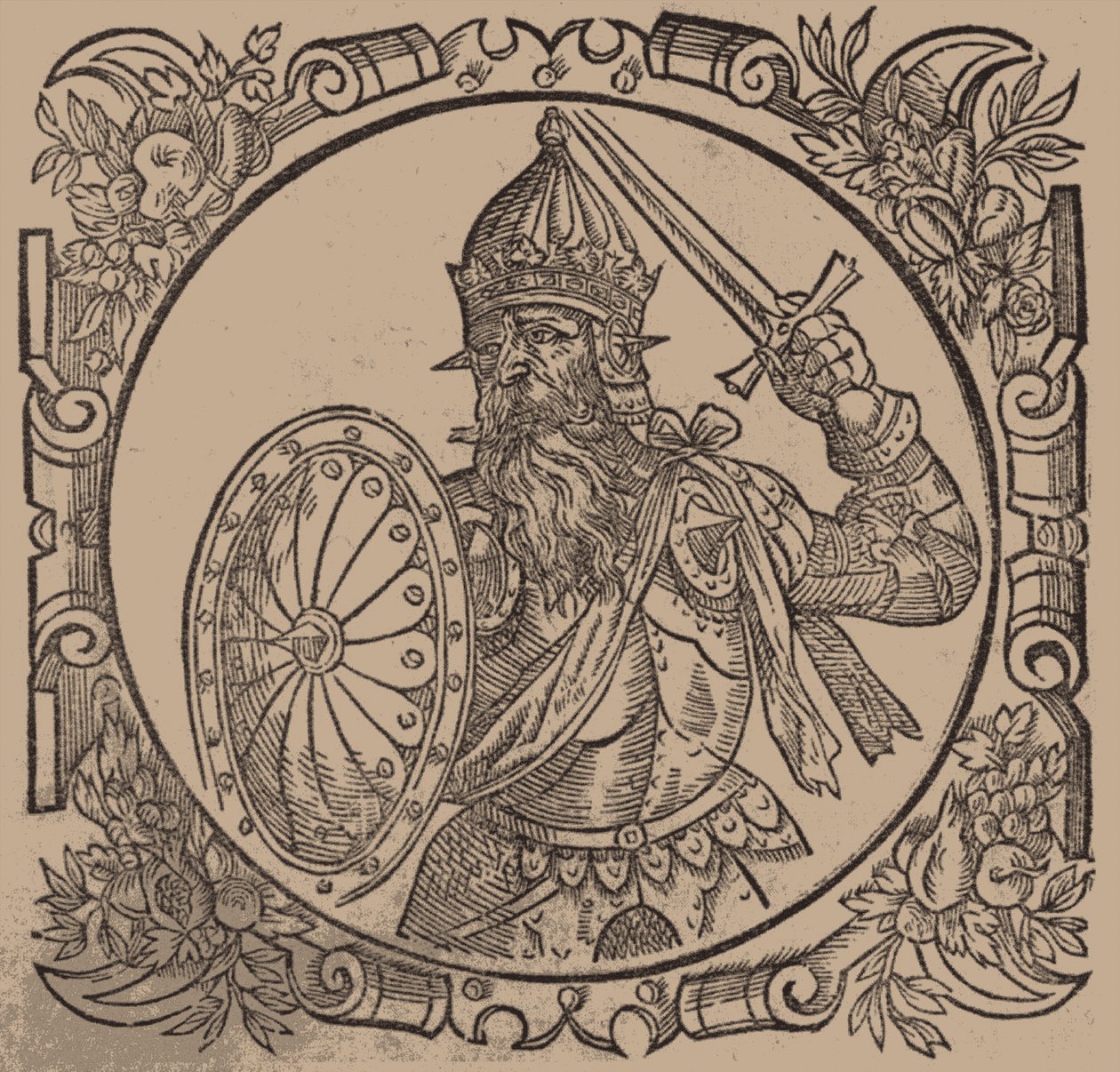 Mindaugas, kung av Litauen Från: Sarmatiae Europeae descriprio... av A. Guagnini, 1578 av Unbekannt
