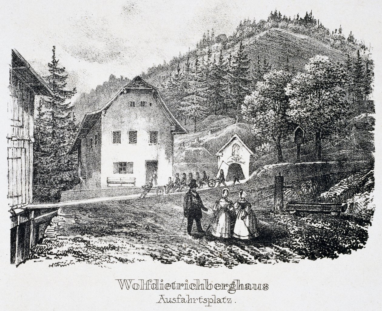 Saltgruva: Wolfdietrich-byggnaden och utgången från gruvan, i Durrnberg, Österrike av Unbekannt