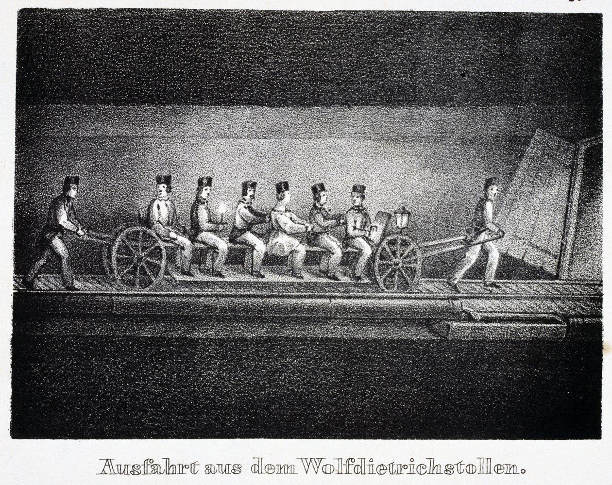 Saltgruva: transport i Wolfdietrich-tunneln, i Durrnberg, Österrike av Unbekannt