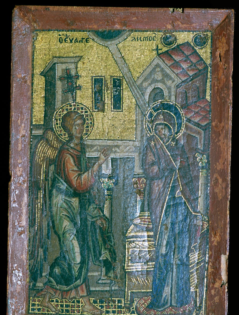 Bysantinsk miniatyrmosaik av bebådelsen, 1300-talet av Unbekannt