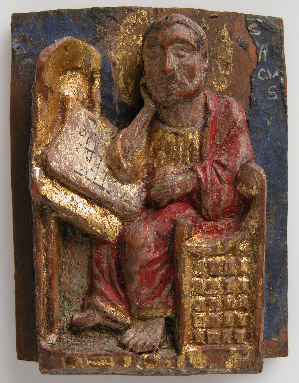 Miniatyrrelief av Sankt Markus vid hans skrivbord, ca. 1200-1225. av Unbekannt