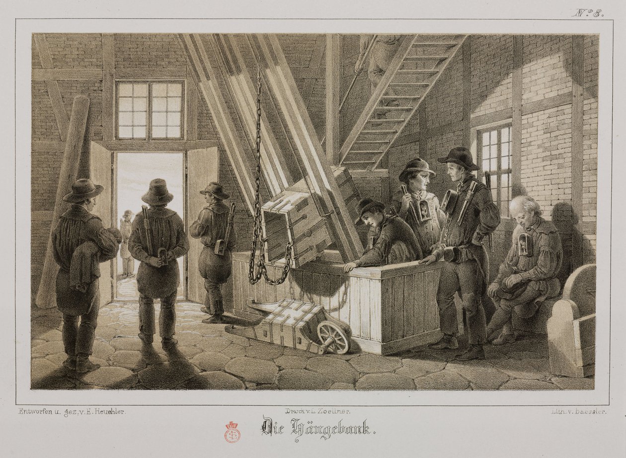 Gruvdrift, metallmalm Grophuvud av en gruva, Tyskland, ca 1851 av Unbekannt