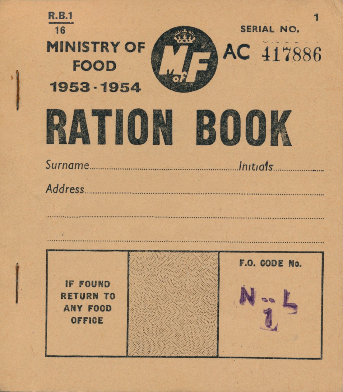 Matministeriets ransoneringsbok, 1953-1954 av Unbekannt