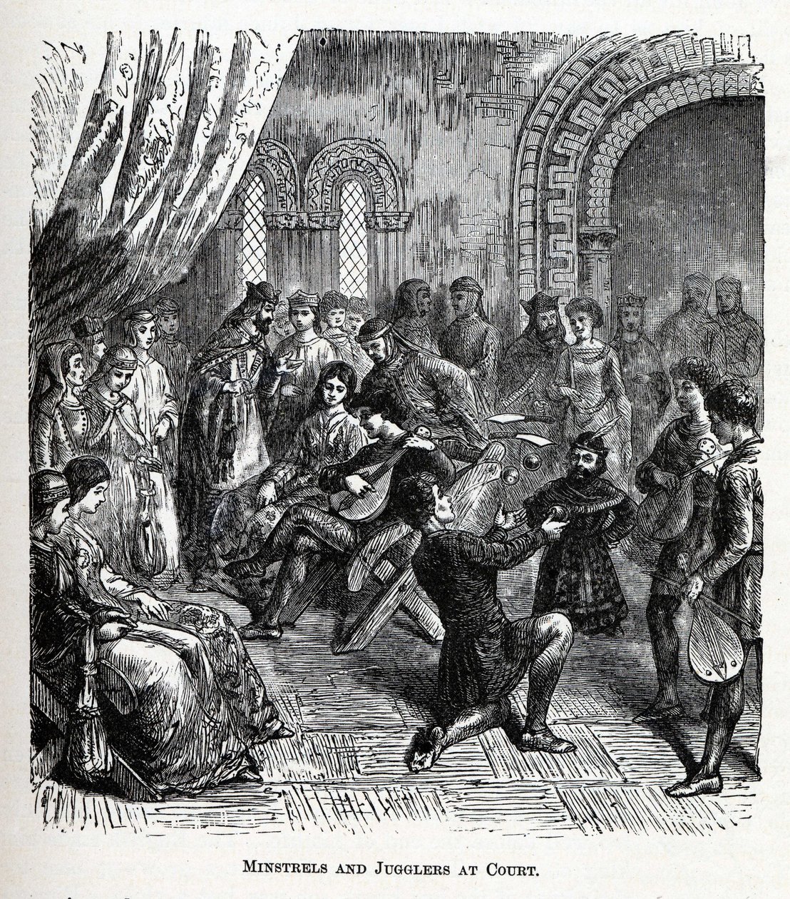 Minstrels och jonglörer vid hovet, 1882 av Unbekannt