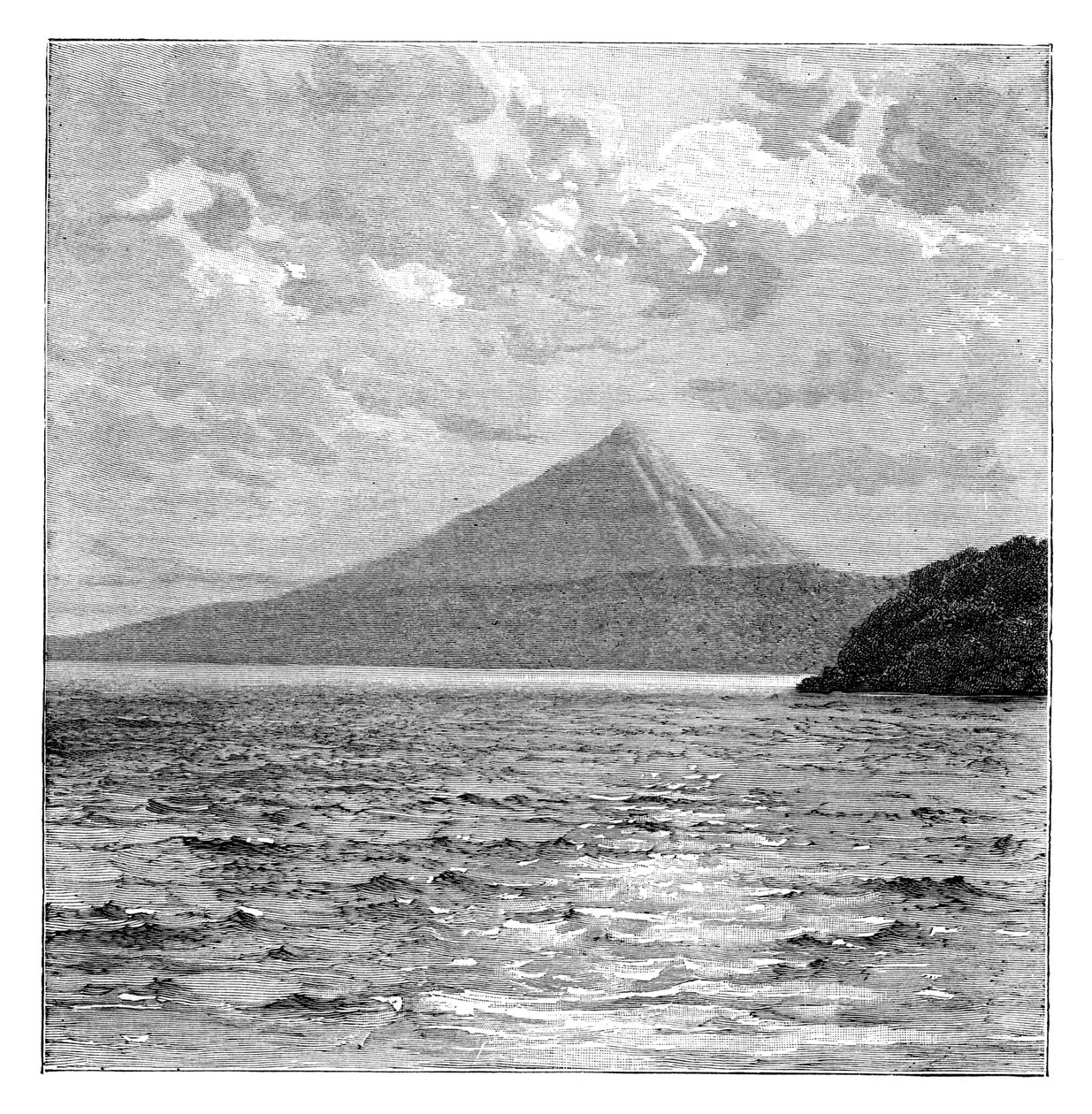 Mombacho-vulkanen och Nicaraguasjöns stränder, c1890 av Unbekannt
