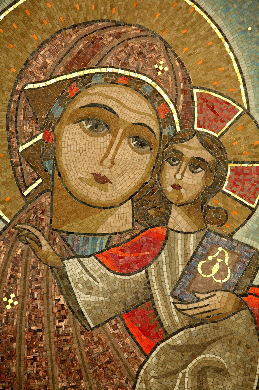 Koptiska klostret av den heliga jungfrun och Saint John Kame. Madonna och barn. av Unbekannt