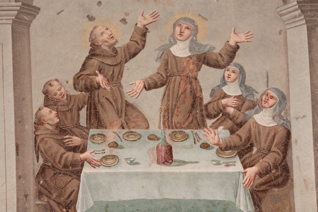 Saorge-klostret Fresk från 1700-talet som visar livet St Francis of Assisi, Saorge, Frankrike av Unbekannt