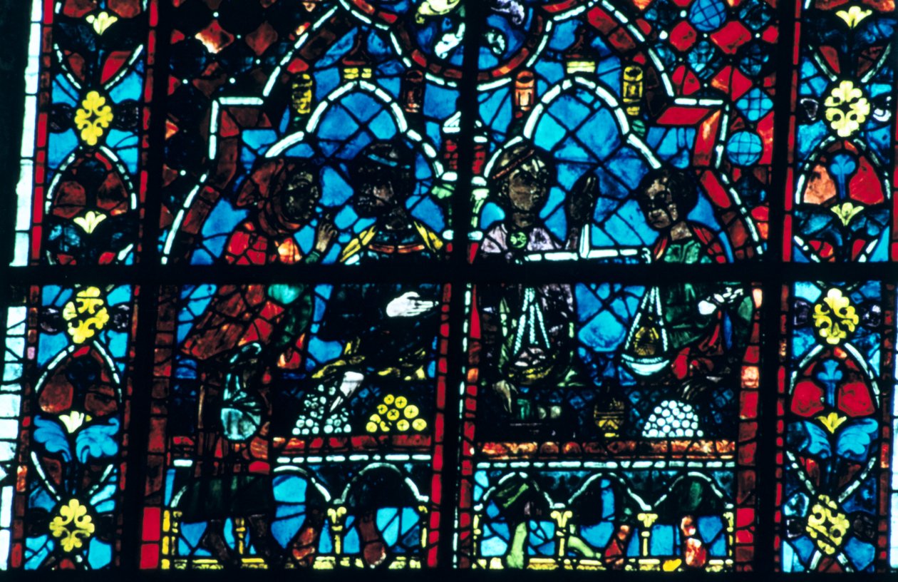 Växlare, målat glas, Chartres Cathedral, Chartres, Frankrike av Unbekannt
