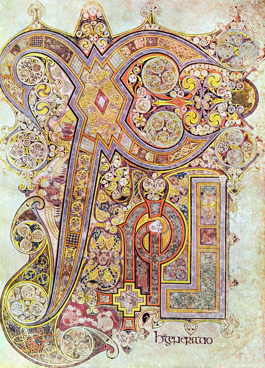 Monogramsida från Book of Kells Christi Autem Generatio, c800 av Unbekannt