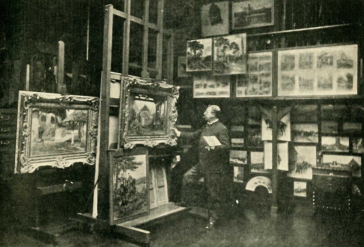 Monsieur Detaille i sin studio, 1900. av Unbekannt