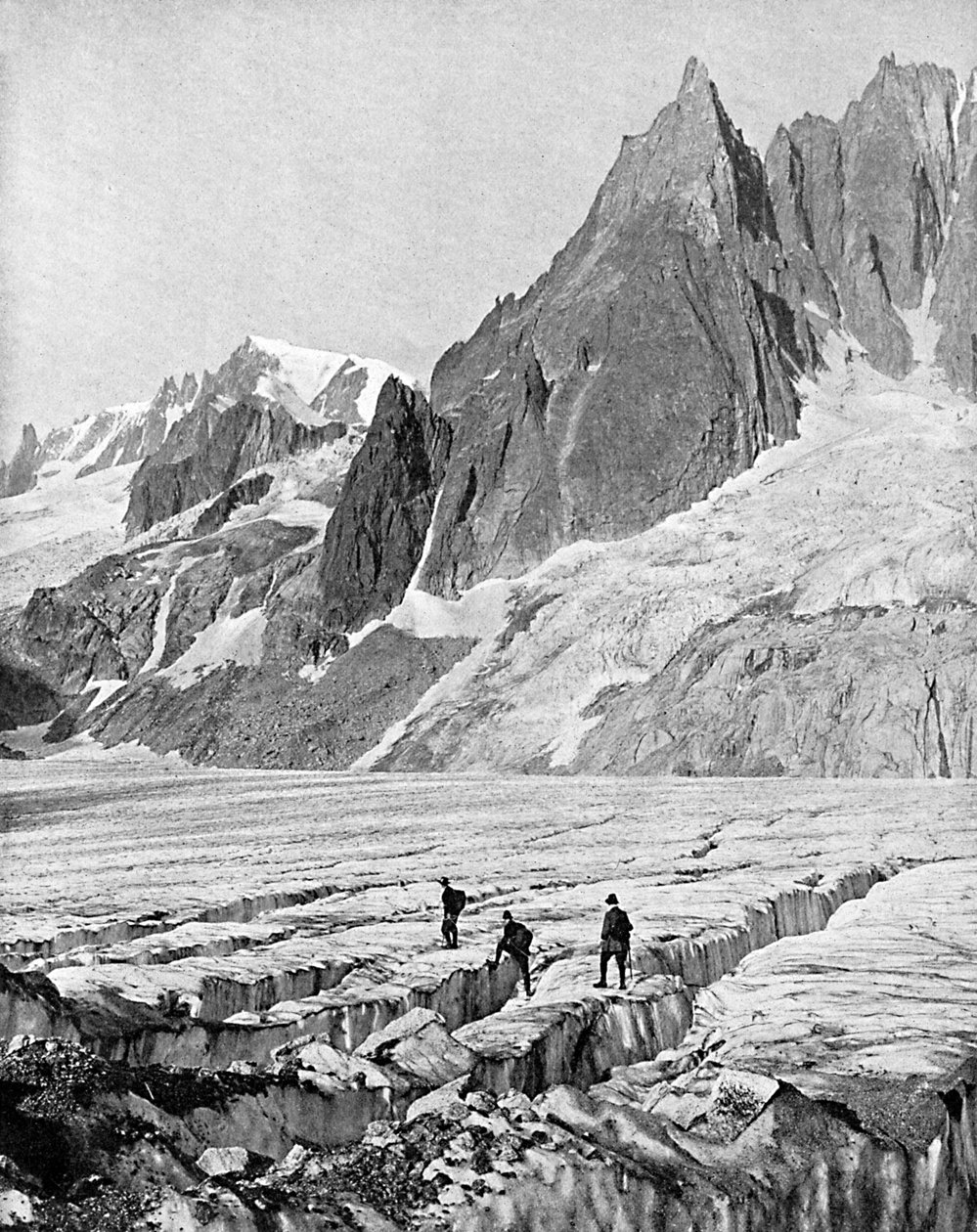 Mont Blanc du Tacul och Dent du Requin, Alperna, tidigt 1900-tal av Unbekannt