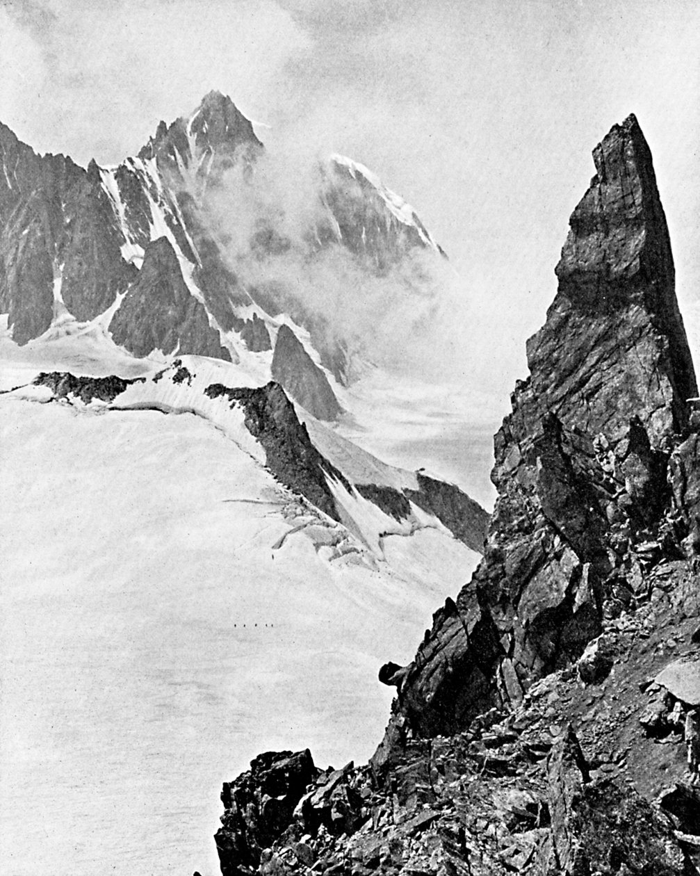 Mont Maudit sett från Aiguille Marbrees, Alperna, tidigt 1900-tal av Unbekannt