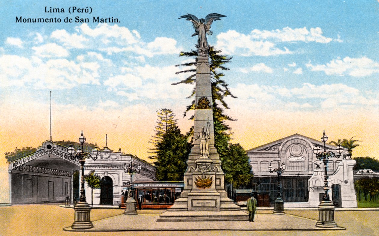 Monument till general San Martin, Lima, Peru, tidigt 1900-tal av Unbekannt