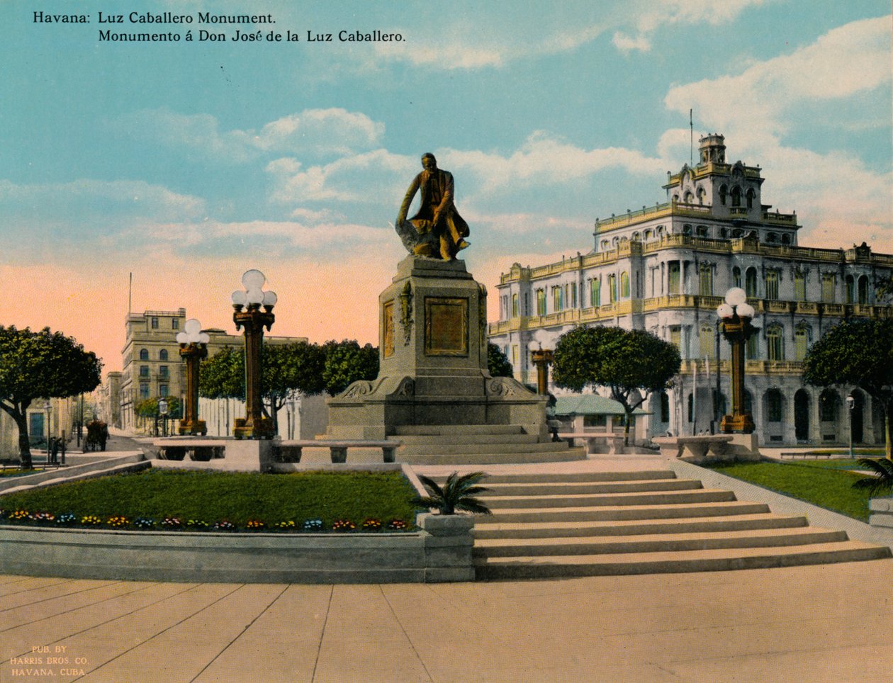 Monument till forskaren och filosofen Jose de la Luz Caballero, Havanna, Kuba, c1920 av Unbekannt