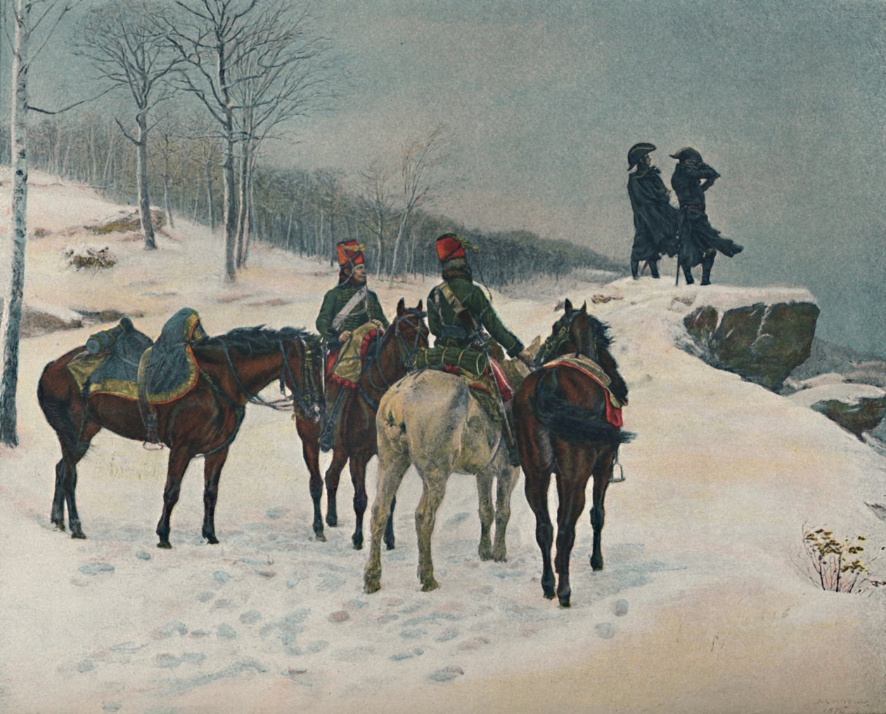 Moreau och hans stabschef, Major Dessoles, 1800, 1876, 1896 av Unbekannt