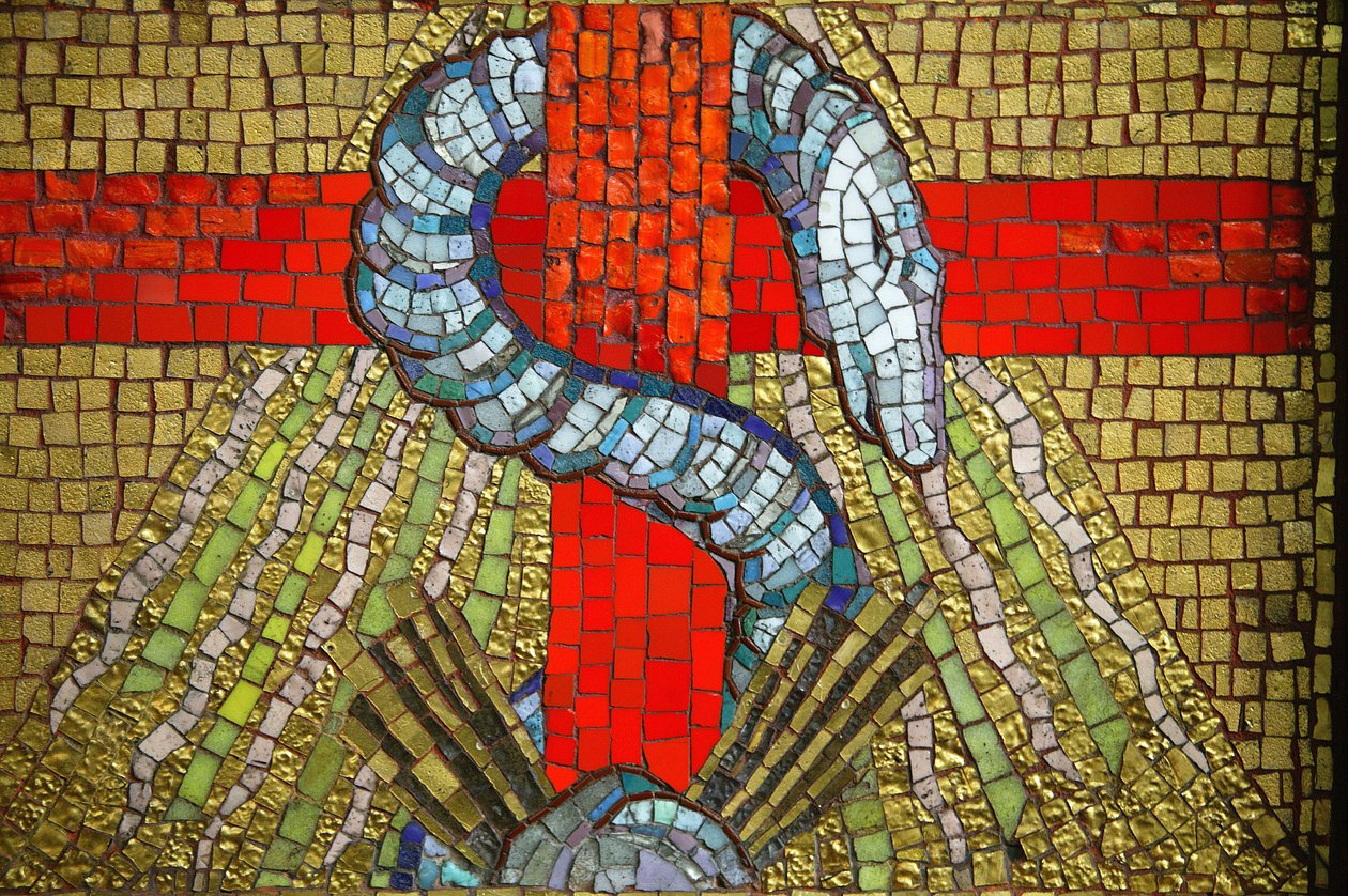 Mosaik. Saint Blaise kyrka. Ormen Vichy Frankrike av Unbekannt