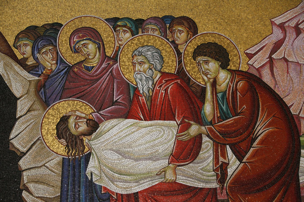 Mosaik av Kristi död i Heliga gravens kyrka, Jerusalem, Israel av Unbekannt
