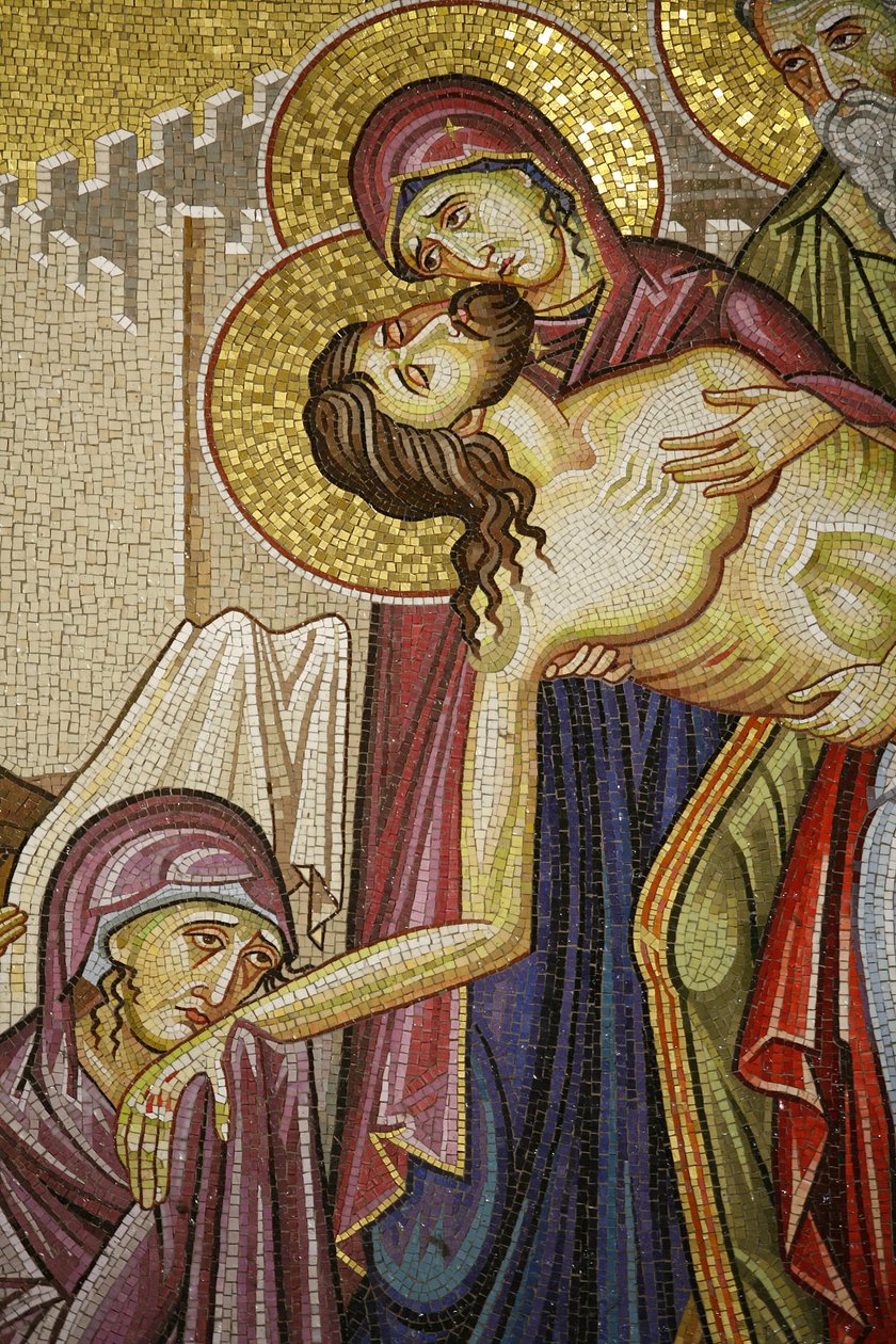 Mosaik av Kristi död i Heliga gravens kyrka, Jerusalem, Israel av Unbekannt