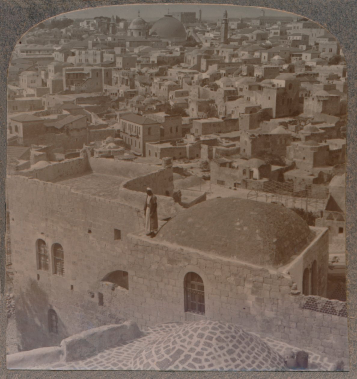 Muslimska kvarteren i Jerusalem, från Engelska skolan, c1900 av Unbekannt