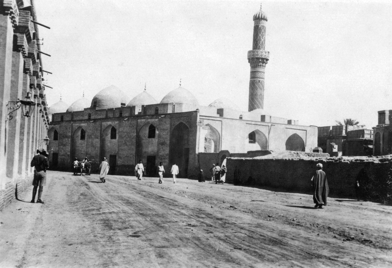 Moskén på River Street, Bagdad, Mesopotamien, första världskriget, 1918 av Unbekannt
