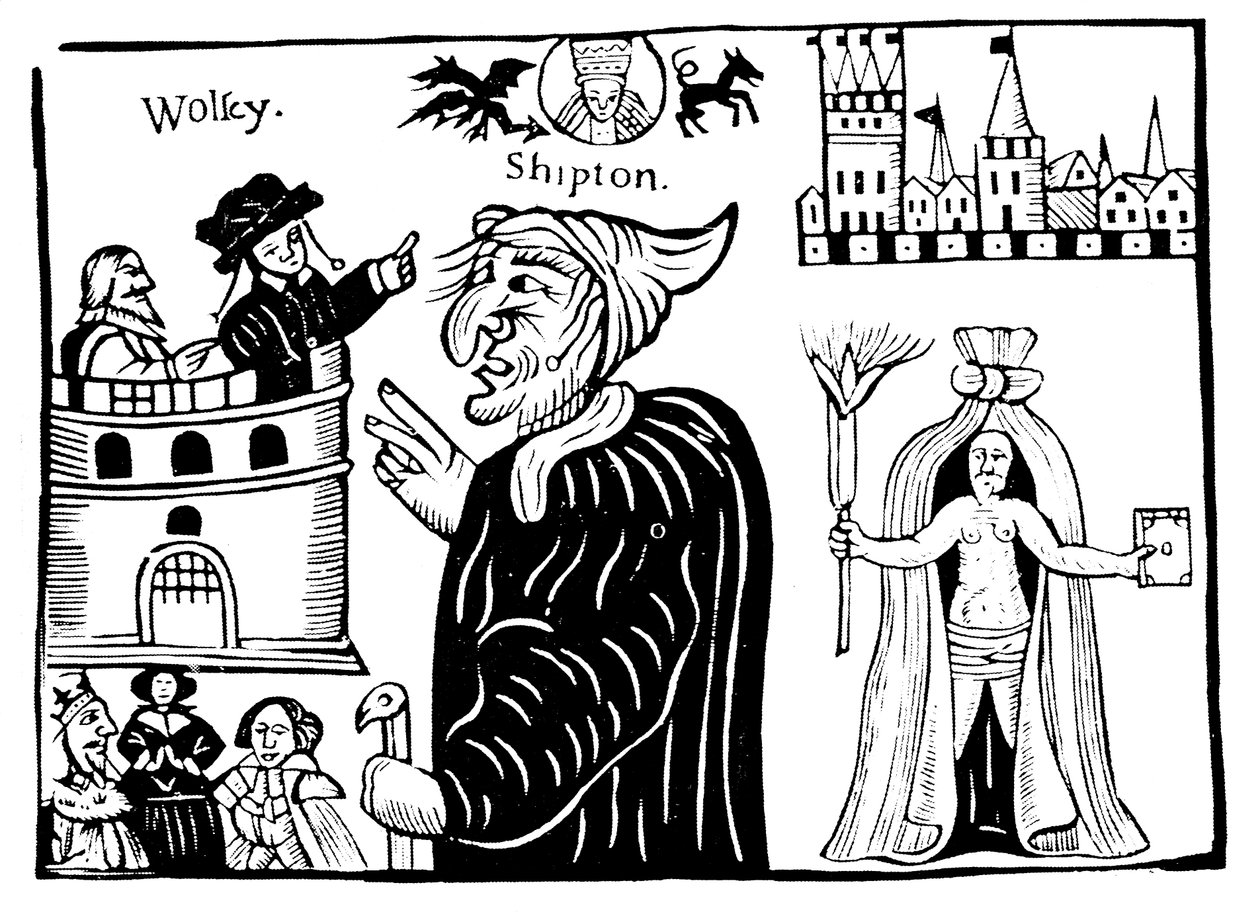 Moder Shipton 1488-c1560 profeterar om kardinal Wolseys död av Unbekannt