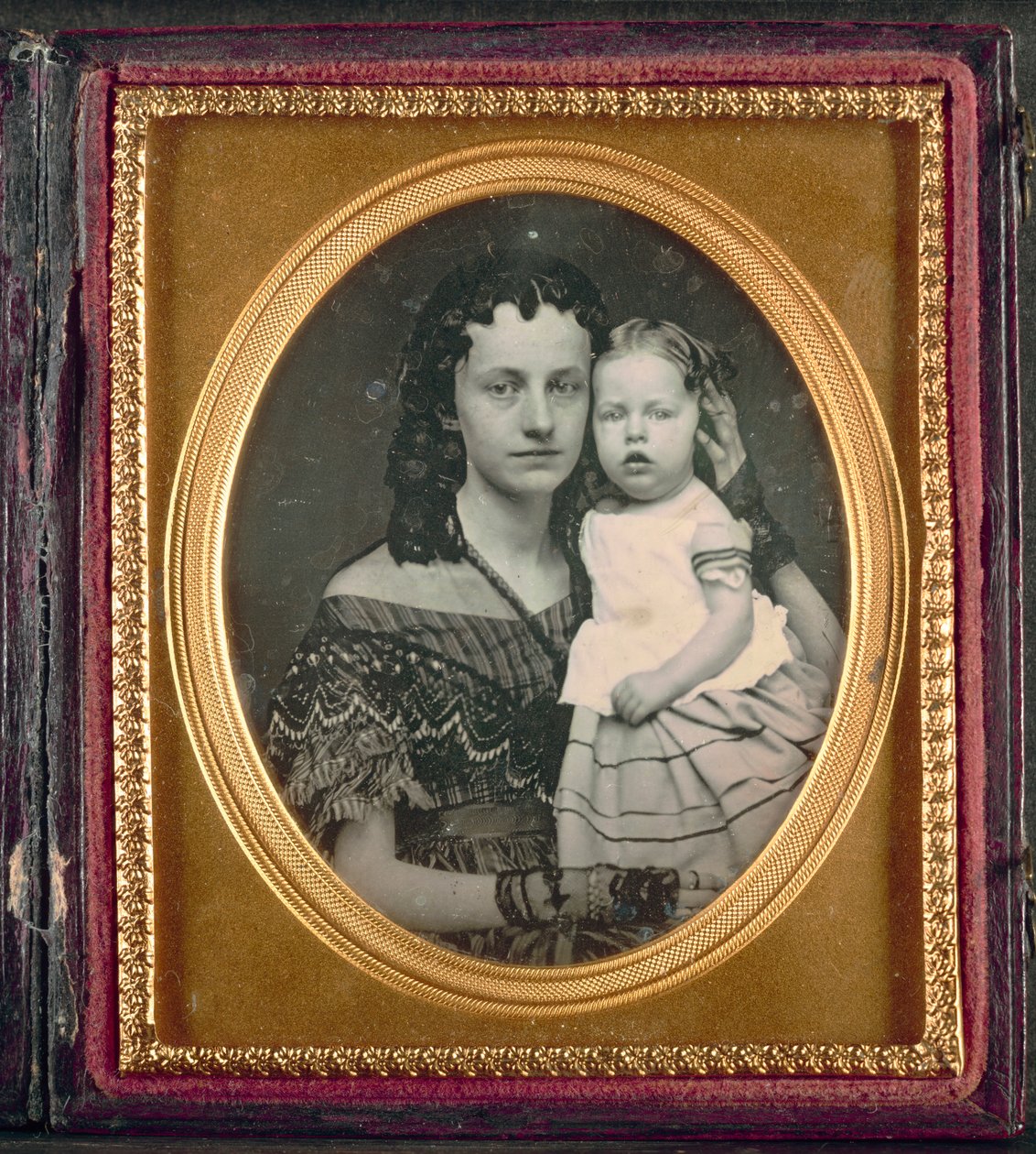 Mor och barn, ca. 1855. av Unbekannt