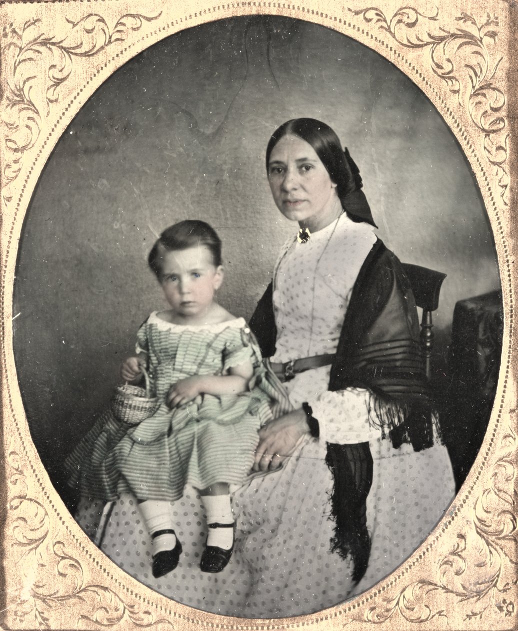 Mor och barn, ca. 1860. av Unbekannt