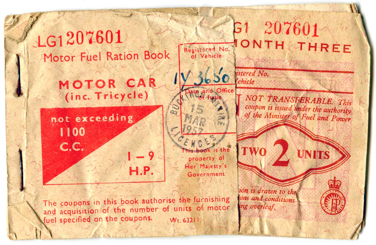 Rationeringsbok för motorbränsle, 1957 av Unbekannt