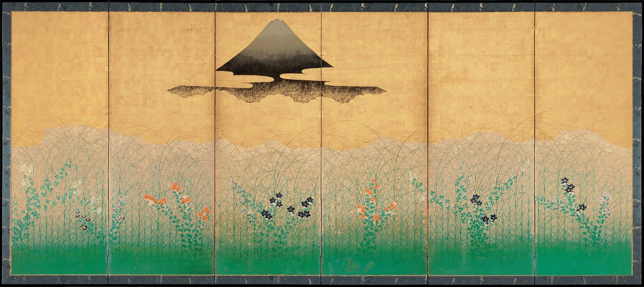 Mount Fuji och månen, ca 1760 av Unbekannt