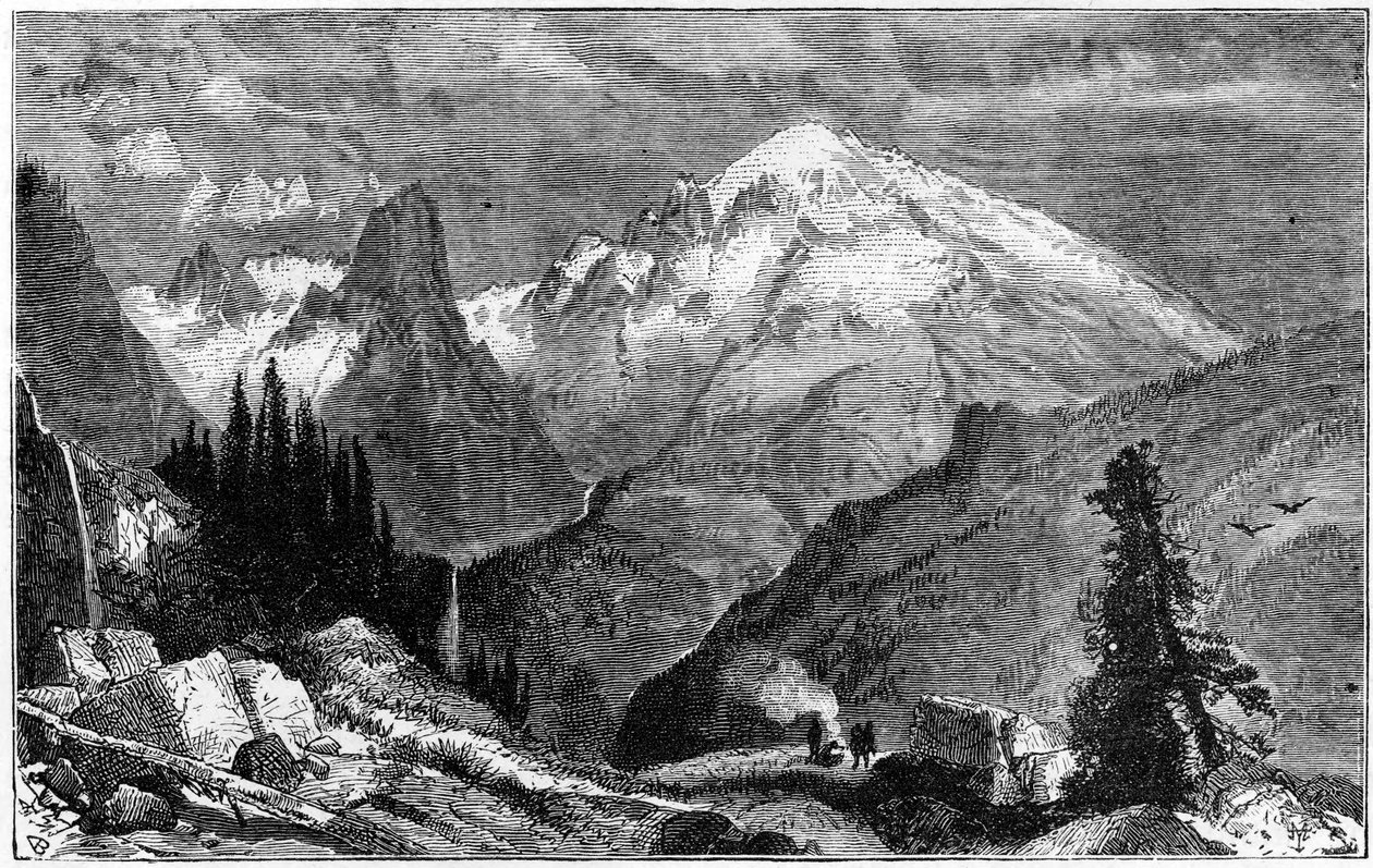 Mount Shasta, norra toppen av Sierra Nevada, Kalifornien, USA, c1870 av Unbekannt