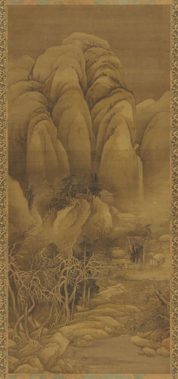 Bergshamlet efter Snow, Ming eller Qing dynastin, 1600-talet. av Unbekannt