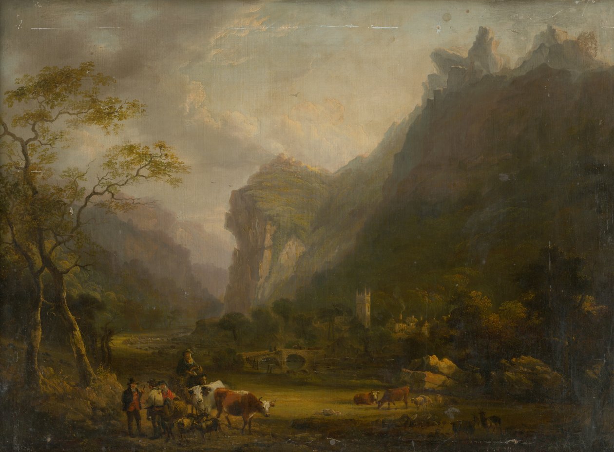 Mountain Valley with a Figural Group in the Foreground av Unbekannt
