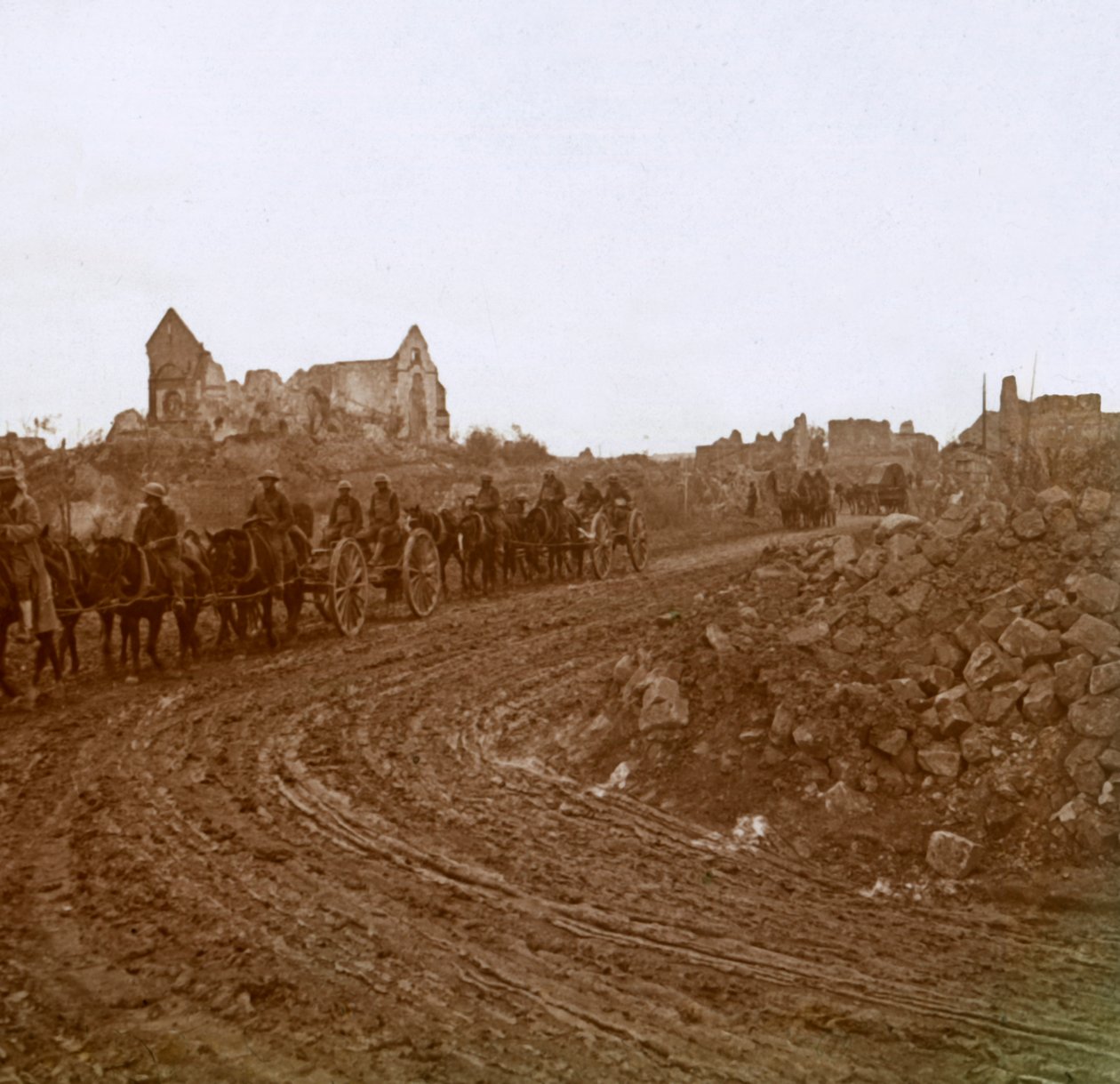 Beridna soldater, Somme, norra Frankrike, c1914-c1918 av Unbekannt