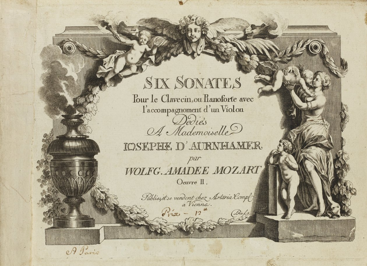 Mozart: Sex sonater för cembalo eller pianoforte med violinackompanjemang tillägnad Mademo av Unbekannt