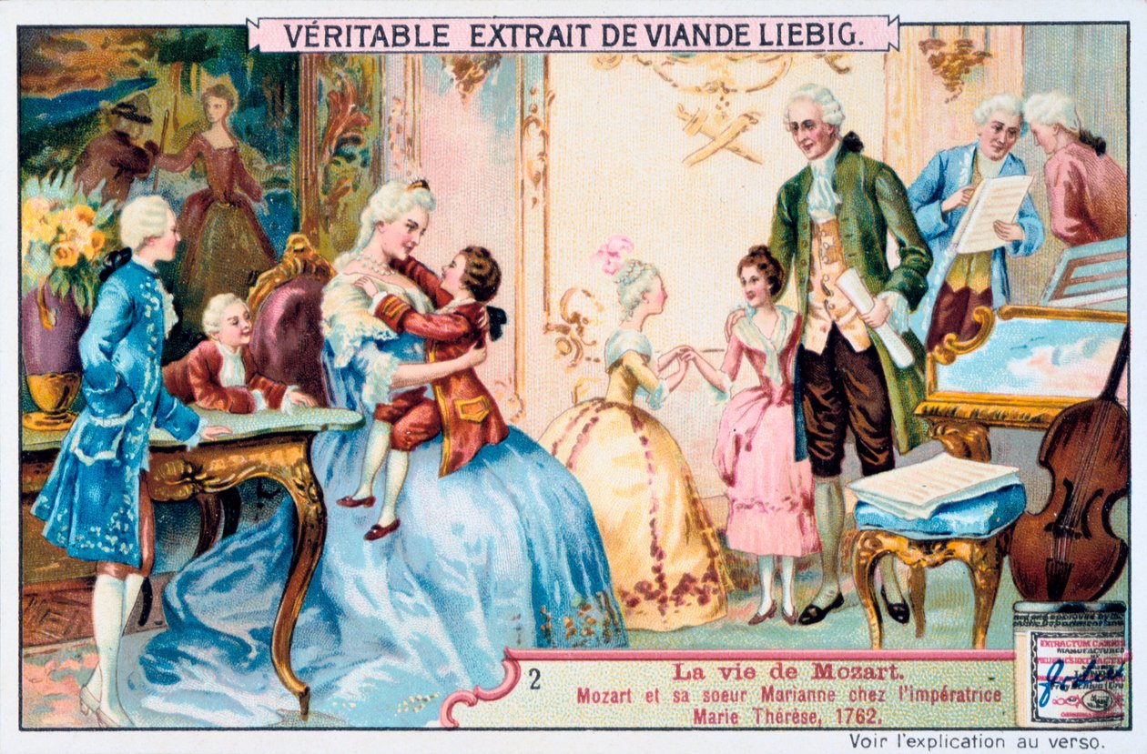 Mozart vid sju års ålder framför kejsarinnan Maria Theresa, 1763. 1906 av Unbekannt
