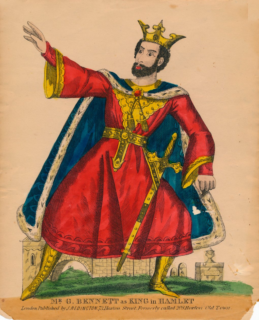 Mr. G. Bennett som kung i Hamlet, c1849. av Unbekannt