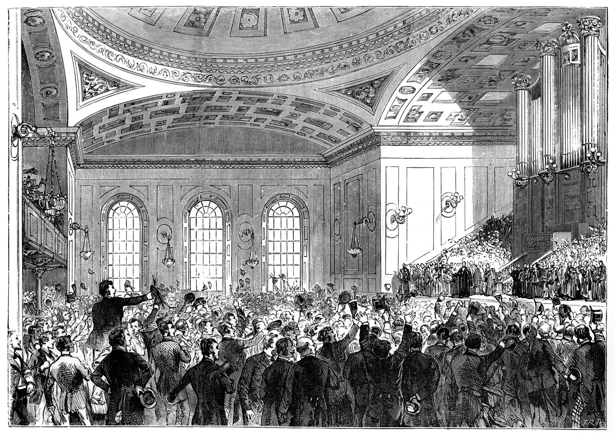 Mr Gladstone håller sitt tal som Lord Rector vid Edinburgh University, 1859-1865 av Unbekannt