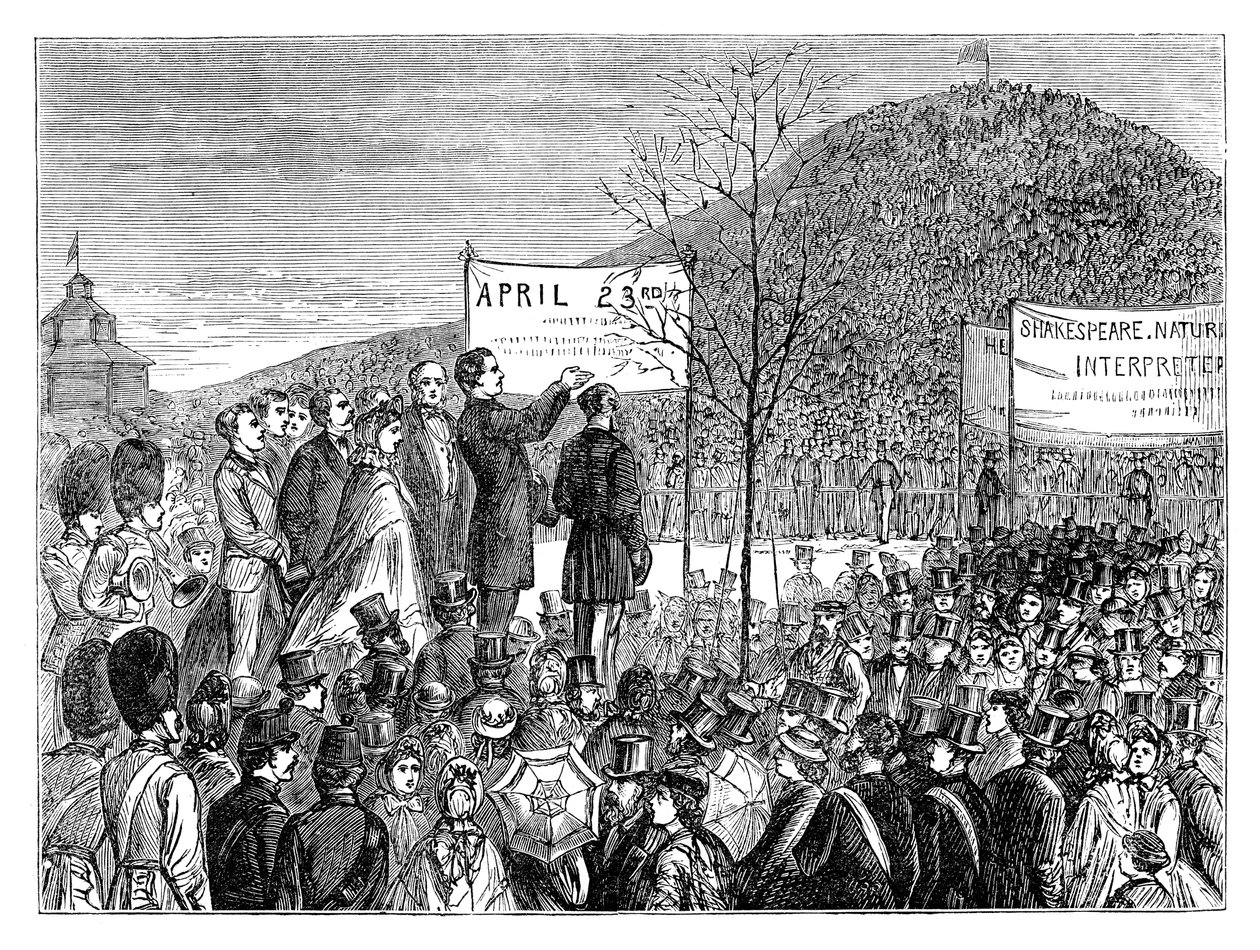 Mr Phelps planterar Shakespeares Oak på Primrose Hill, London, 1864 sent 1800-tal av Unbekannt